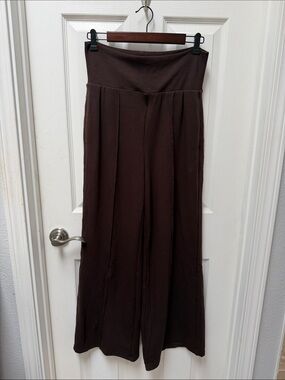OGL Wide Leg High Waist Pants - Brown